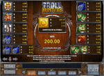 paytable slot troll hunters